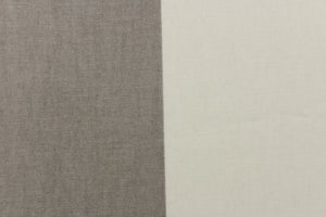 This fabric features a wide striped design in gray and white.
