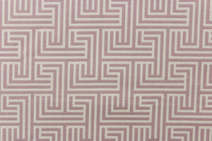 This is a  beautiful pale purple and white geometric design. 