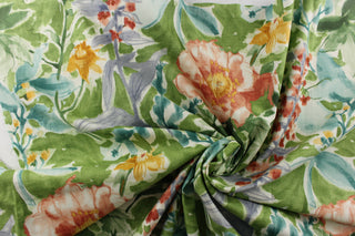 P/Kaufmann Cut Flowers Fabric in Spring Green