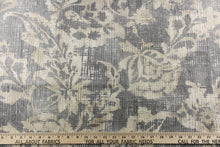 Load image into Gallery viewer,  A unique pattern featuring a floral design that is visible from a distance and blurs or blends as you get closer in cream, light and dark gray with some hits of dark brown or beige. I
