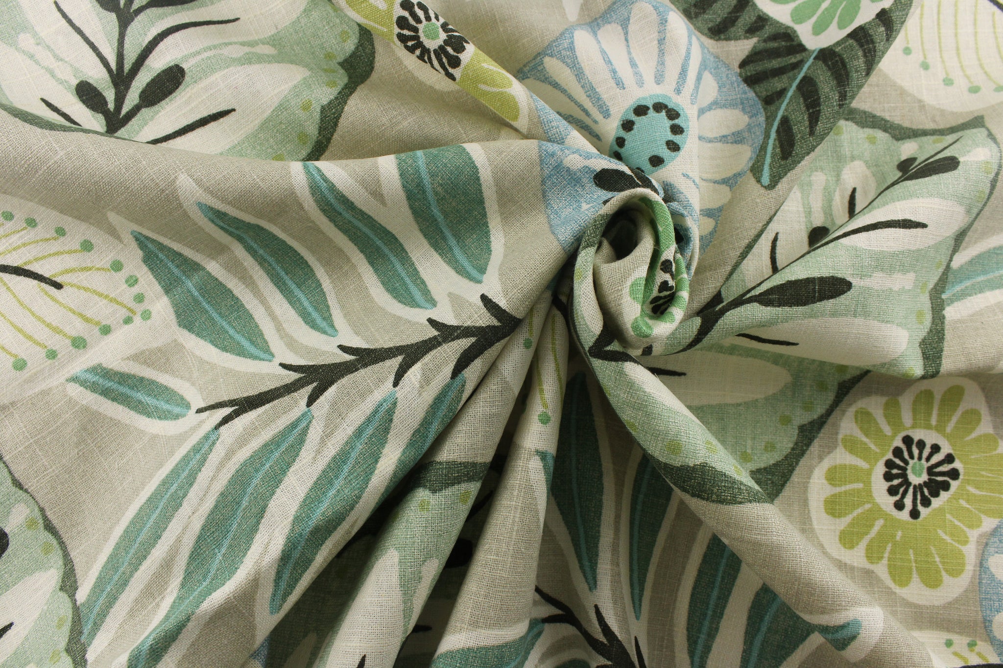 Tracey in Flora, Large Scale Floral in Citrus / Pink / Blue / Taupe, Richloom Home Decor / Drapery Fabric, Linen Blend, 54 Wide