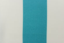 Load image into Gallery viewer, This wide striped fabric in teal and white is perfect for your outdoor décor. 
