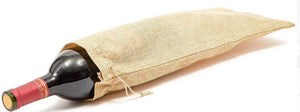 Burlap Wine Bag with Drawstring